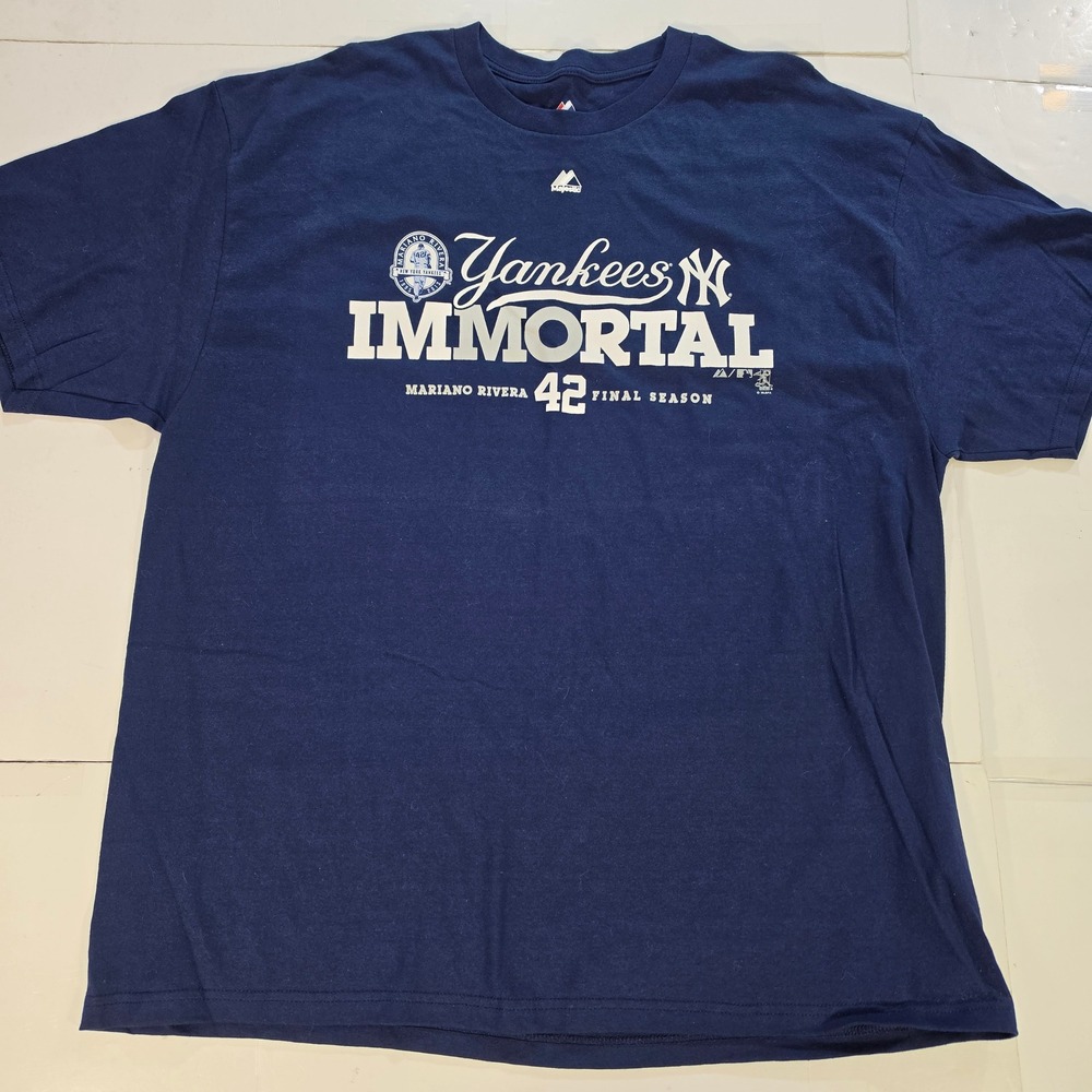 Majestic New York Yankees Mariano Rivera Immortal 42 Final Season T-Shirt 2XL